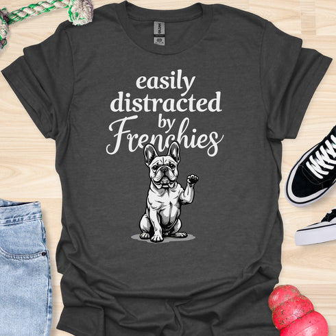 Easily distracted by frenchies - V16 - The Distracting Paw Two T-Shirt